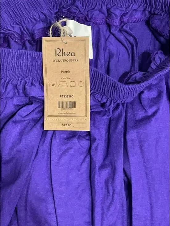 Rhea Purple Harem Pants + Crop Tank Set Boho Festival Bundle NWT + Flawed Top - Picture 7 of 9